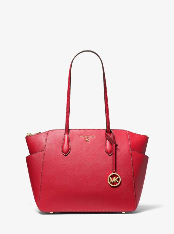 Damske Prenosná Taška Michael Kors Marilyn Medium Saffiano Leather Červené - Kabelky Michael Kors Levně | BCDTL-0345